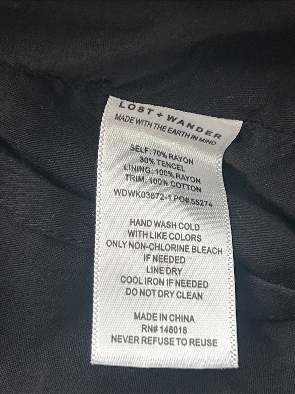 Lost + Wander Black Floral Tie-Neck Mini‎ Dress Size Small EUC - Picture 5 of 5